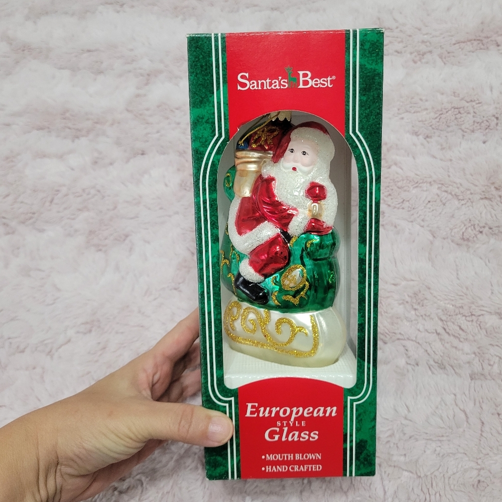 Santa's Best Glass Ornament